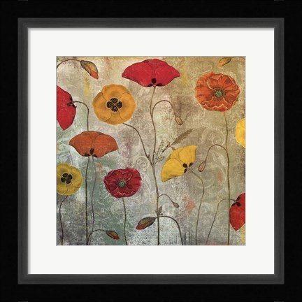 Framed Dancing Poppies III Print
