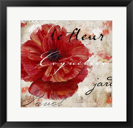 Framed Le Pavot II Print