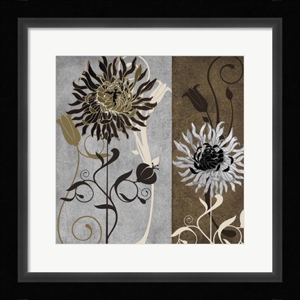 Framed Silver and Cinnamon I Print