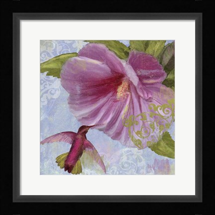 Framed Humming Hibiscus I Print