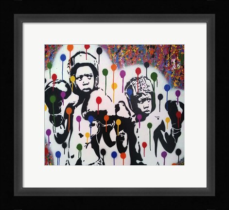 Framed Boxer Rainbow Drips Print