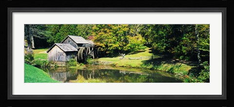 Framed Watermill Near a Pond, Mabry Mill, Virginia Print