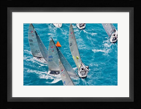 Framed Sailboats in Acura Miami Grand Prix, Miami, Florida Print