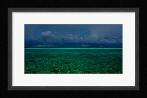 Framed Cloudscape over Caribbean sea, Great Exuma Island, Bahamas Print