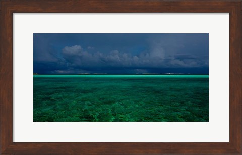 Framed Cloudscape over Caribbean sea, Great Exuma Island, Bahamas Print