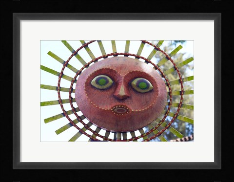 Framed Sun Mask during Summer Solstice Celebration in Santa Barbara, California Print