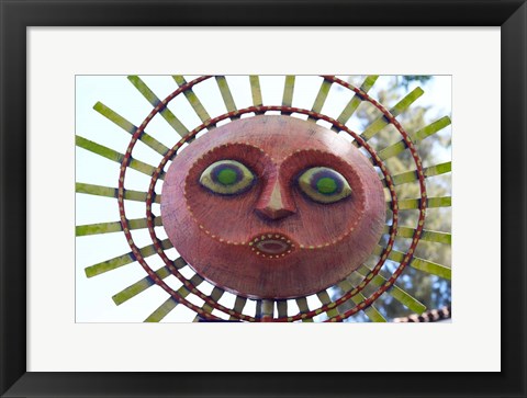 Framed Sun Mask during Summer Solstice Celebration in Santa Barbara, California Print