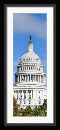 Framed Low Angle View of Capitol Building, Washington DC Print