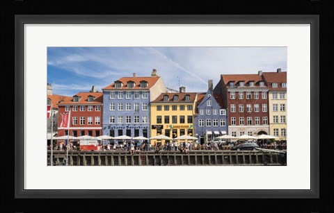 Framed Colorful Houses along Nyhavn, Copenhagen, Denmark Print
