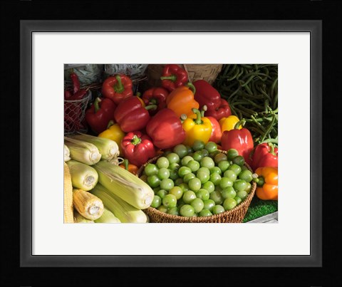 Framed Vegetables for Sale at a Market Stall, Helsinki, Finland Print