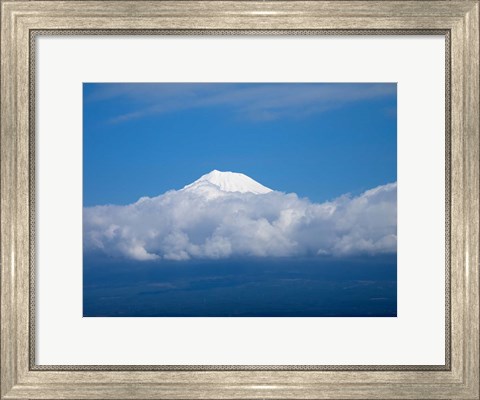 Framed Snow Covered Peak of Mt Fuji Print
