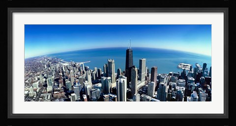 Framed Aerial view of Chicago, Cook County, Illinois Print