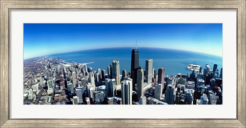 Framed Aerial view of Chicago, Cook County, Illinois Print