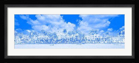 Framed Art Deco Hotels, Ocean Drive, Miami Beach Print