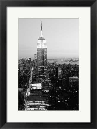 Framed Empire State Building at Sunset, (BW) Print