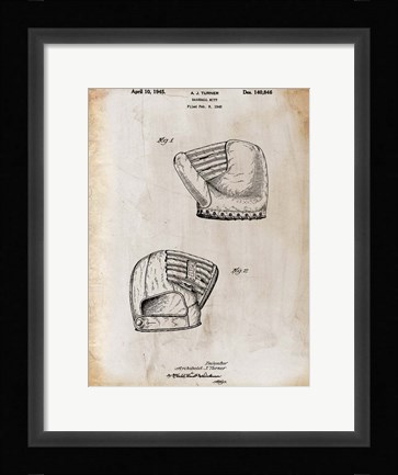 Framed B Glove White Patent Print