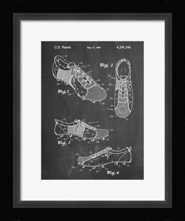 Framed Chalkboard Soccer Cleats Patent Print