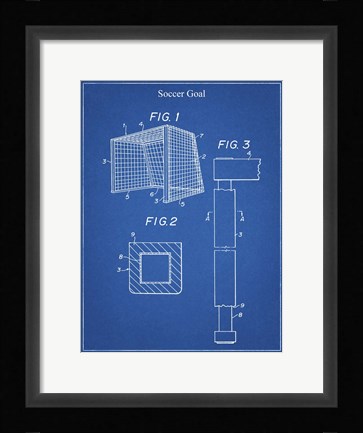 Framed Blueprint Soccer Goal Patent Print