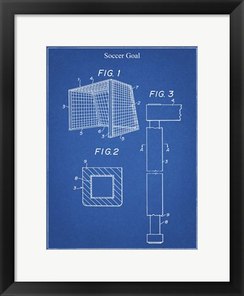 Framed Blueprint Soccer Goal Patent Print