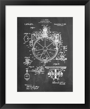 Framed Chalkboard Gyrocompass Patent Print