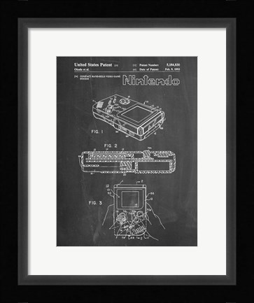 Framed Chalkboard Nintendo Game Boy Patent Print