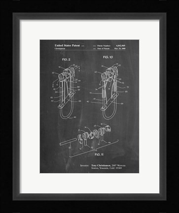 Framed Chalkboard Rock Climbing Camalot Patent Print
