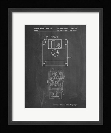 Framed Chalkboard 3 1/2 Inch Floppy Disk Patent Print