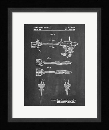Framed Chalkboard Star Wars Nebulon B Escort Frigate Patent Print