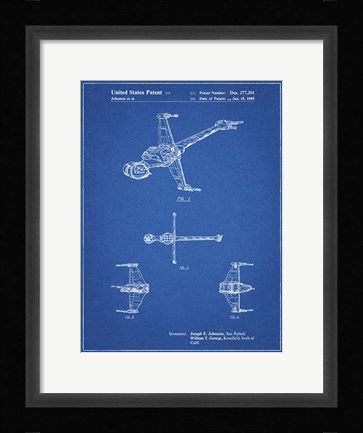 Framed Blueprint Star Wars B-Wing Starfighter Patent Print