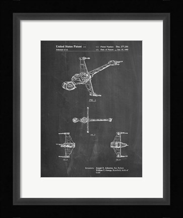 Framed Chalkboard Star Wars B-Wing Starfighter Patent Print
