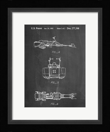 Framed Chalkboard Star Wars Speeder Bike Patent Print