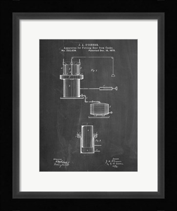 Framed Chalkboard Antique Beer Cask Diagram Patent Print