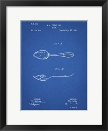 Framed Blueprint Training Spoon Patent Print