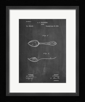 Framed Chalkboard Training Spoon Patent Print