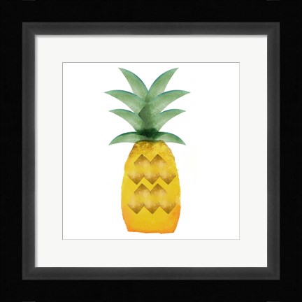 Framed Tropical Icons Pineapple Print