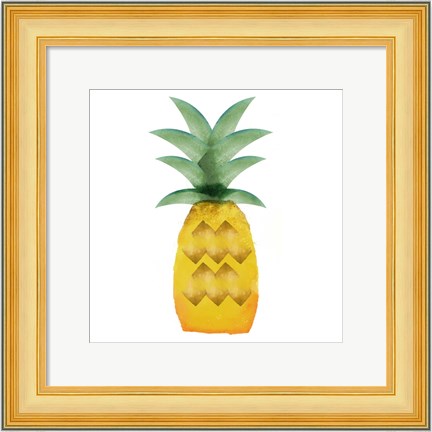 Framed Tropical Icons Pineapple Print