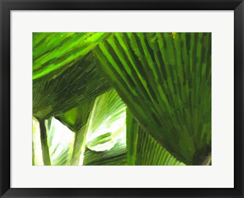 Framed Painted Ferns I Print