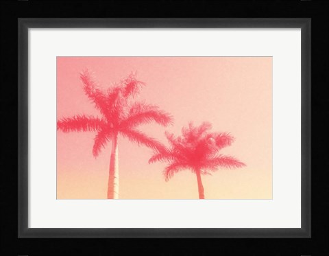 Framed Palm Trees in Pink Print