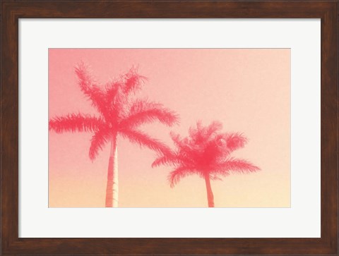 Framed Palm Trees in Pink Print