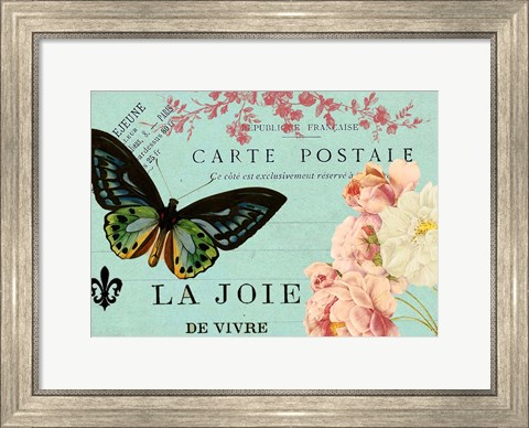 Framed Butterfly Postcard Print