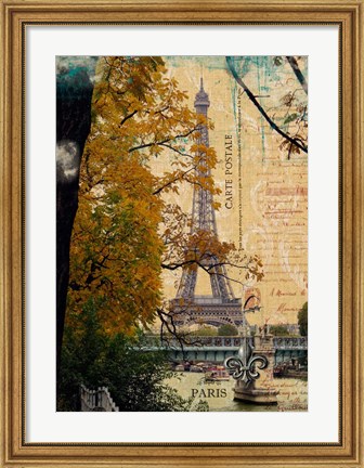 Framed Eiffel in October Print
