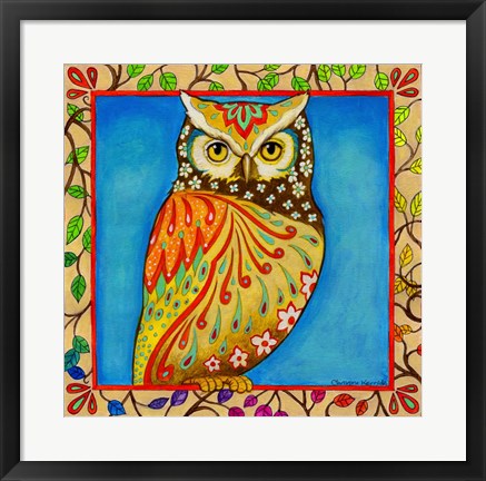 Framed Mosaic Owl Print