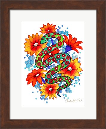 Framed Mosaic Snake Print