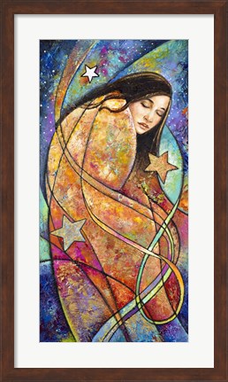 Framed Woman with Stars Print