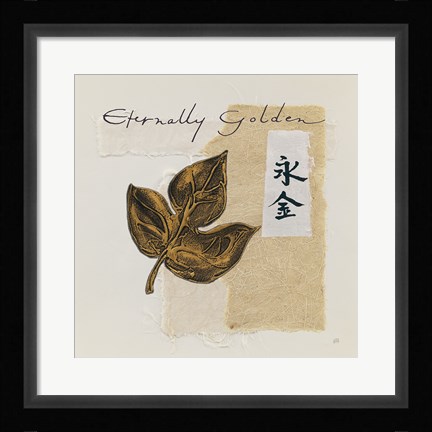 Framed Bronze Leave IV Eternally Golden Print