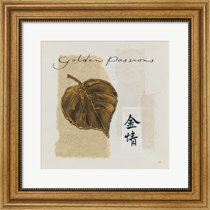 Framed Bronze Leaf III Golden Passions Print
