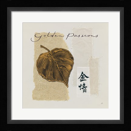 Framed Bronze Leaf III Golden Passions Print