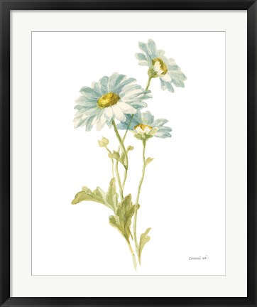 Framed Floursack Florals on White III Print