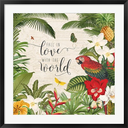 Framed Parrot Paradise V Print