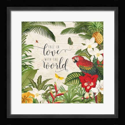 Framed Parrot Paradise V Print